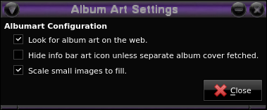 Albumart Plugin Options Screen